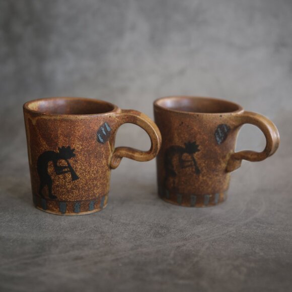 Flat Earth Pottery Kokopeli Mug Set - Picture 2 of 6